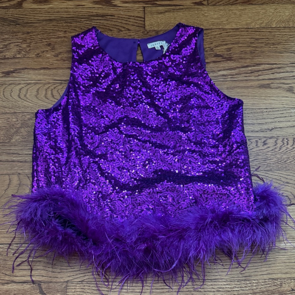 Sequin And Feathers Statement Top - image 5